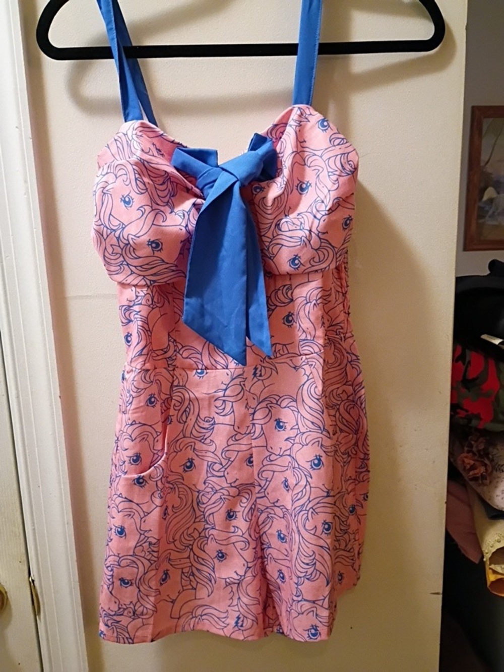 UNIQUE VINTAGE My Little Pony Pink Blue Pony Print Rae Romper NWT SMALL 4